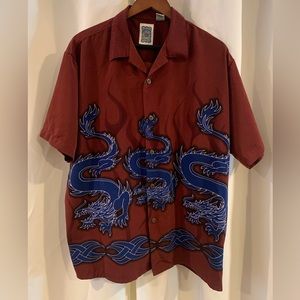 Genuine Ocean‎ Current Vintage Original Brand Mens Shirt Sz Medium Dragon